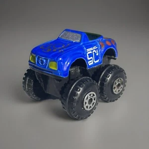 VINTAGE 1990 MICRO MACHINES MERCEDES BENZ CAR TOY BLUE MONSTER TRUCK CONVERTIBLE - Picture 1 of 9
