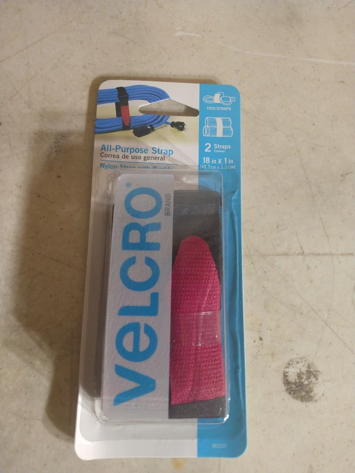 2 Velcro All Purpose Strap 90107 18"L "W Black 2pk Adjustable Bundle Storage