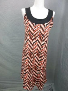 A.K.A Posh Size M Womens Brown Sleeveless Casual Summer Shift Dress T841 - Picture 1 of 6
