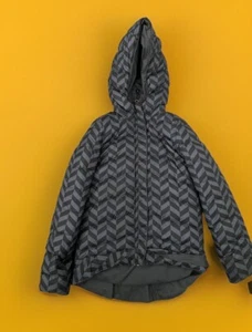IVIVVA Reversible Puffer Goose Down Jacket Coat Chevron Girls Size 5 - Picture 1 of 7