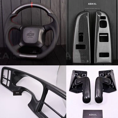 GMC Sierra Chevrolet Silverado 1998-2002 kit de fibra de carbono bisel de dirección Foto 1 de 4