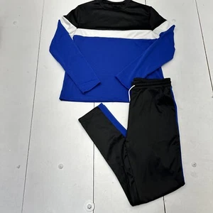Black Blue Athleisure 2-Piece Set Long Sleeve Top, Joggers Set Boys Size Large - Picture 1 of 12