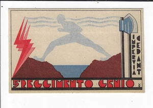 Postal Italiana Art Deco Militar 5 Regimiento Genio Imperia Cedante p2175 - Imagen 1 de 2