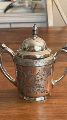 Antique Ornate Rogers Smith & Co Meriden CT Quadruple #1939 Sugar - Image 1 of 4