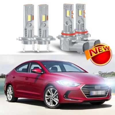 Combo de bombillas LED súper brillantes 9005+H7 para Hyundai Elantra 2019 10000K Foto 1 de 4
