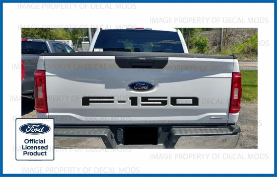 Ford F150 2021 puerta trasera inserciones calcomanías letras pegatinas - negro brillante Foto 1 de 2