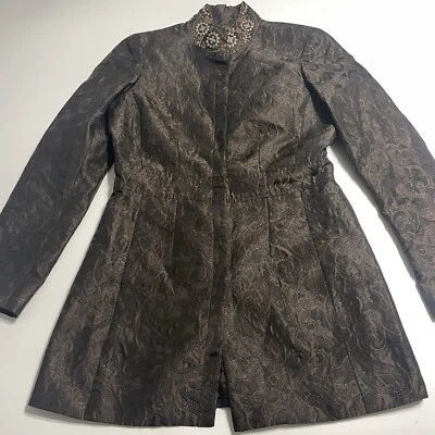 Chaqueta Blazer W By Worth Marrón Abotonada Mujer 6 Abrigo Foto 1 de 4