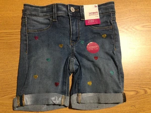 Pantalones cortos de mezclilla So Girls BERMUDA 12 corazones brillantes elásticos al por menor $28 (s-negro-11-6) - Imagen 1 de 6