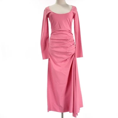 Vestido midi Marni nuevo con etiquetas manga larga fruncido elástico entrelazado talla 42 EE. UU. 6 en rosa Foto 1 de 4