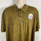 NFL Pittsburgh Steelers Men's 2XL Team Apparel Polo Shirt, Gold/Black Heather