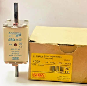 3er SET ULTRA SCHNELL SICHERUNG SIBA 2021120.250 NH1 250A aR 690VAC 20 211 20 - Bild 1 von 10