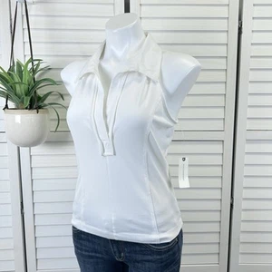 Neu Anthropologie Pilcro weiß überarbeitet Neckholder Tank Top Racerback Shirt Größe S - Bild 1 von 6