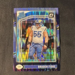 2024 Donruss Optic Braden Fiske Purple Shock Rated Rookie #210 Rams - Picture 1 of 2