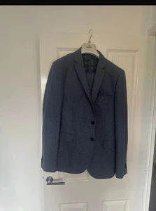 Harry Brown Blue Slim Fit Suit 44R Waist 36R - Picture 1 of 4