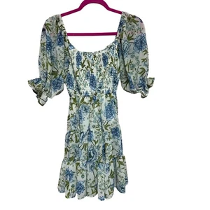 Mini vestido para mujer Flying Tomato estampado floral cuello cuadrado con capas - Imagen 1 de 3