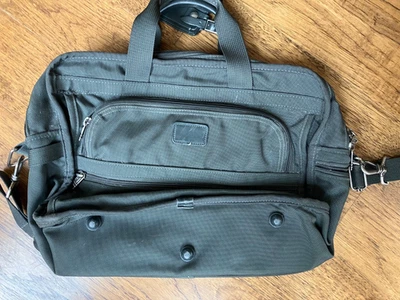 Tumi Alpha Expandable Travel Satchel Ballistic Nylon Sage Green Retails $595 - Image 1 of 4