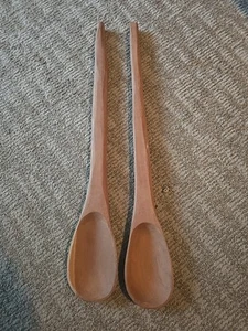 Vintage Chef Spoon 20” Wooden Spoon Set Of 2 - Picture 1 of 2