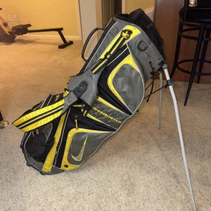 Nike Sasquatch Stand Golf Bag Gray Black Yellow 8-Way - Picture 1 of 23