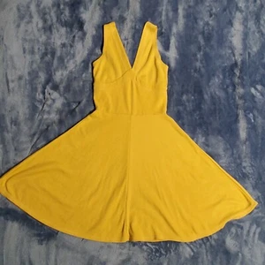 Vintage Styleworks Small sleeveless above knee swing Dress Mustard yellow Knit - Picture 1 of 5