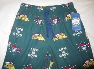 LIFE IS GOOD NWT Christmas Flannel Pajama Bottoms Lounge Pants Mens Sz Medium M - Picture 1 of 3