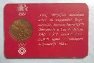 1984 OLYMPIC GAMES LOS ANGELES SARAJEVO Organize committee friendship coin medal - Picture 1 of 2