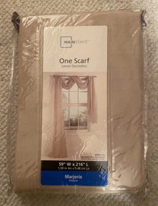 Mainstays Home  Voile Sheer Window Scarf | 1 Scarf | 59" x 216" Vallejo Tan - Picture 1 of 2