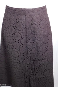 Falda para mujer BANANA REPUBLIC marrón chocolate con superposición de encaje línea A talla 8 - Imagen 1 de 5