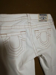 True Religion Jeans Girls White Button Pockets Light Wash Skinny Denim 2528 NC - Picture 1 of 8