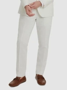 Kenneth Cole Reaction Men's White Solid Slim-Fit Suit Pants Size 36W - Picture 1 of 5