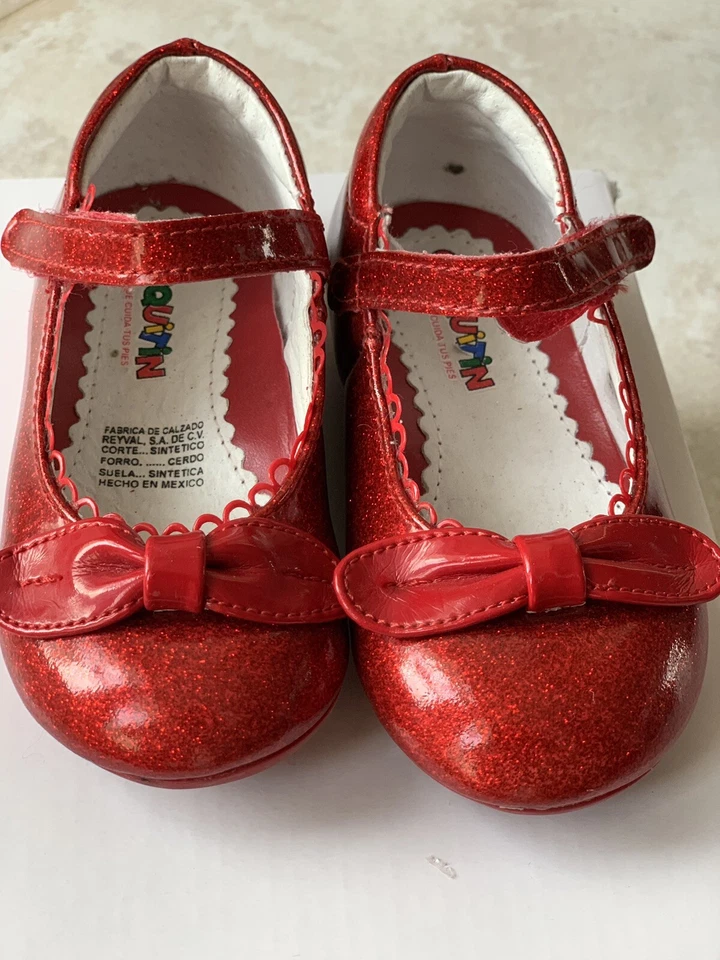 Red Shoes Dressy Glitter Girls Shoes, Size 24 EU Toddler - Image 1 of 4