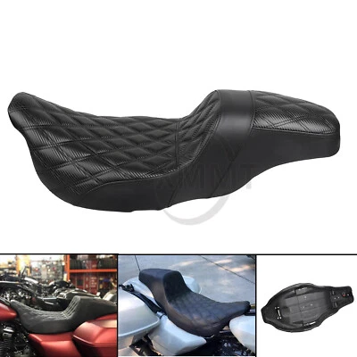Black Diamond Driver Passenger 2-Up Seat For Harley Touring Electra Street Glide Foto 1 de 4