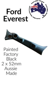 2 Gauge Pillar Pod to suit FORD EVEREST 2 x 52mm PAINTED Factory Black - Picture 1 of 3