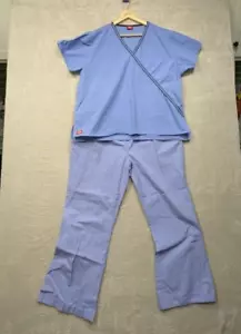 Dickies Scrubs Set XL Blue 2-Piece Unisex V-Neck Top & Pants Medical Uniform - Picture 1 of 9