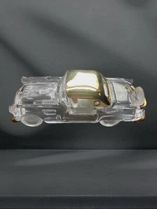Franklin Mint 1956 Ford Thunderbird Glass Crystal Car w/ 24k Gold Plated Top - Picture 1 of 4