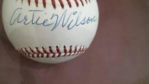 Artie Wilson (Dez. 2010) Hit .402 in der N. League!  signierter Selig Baseball - Bild 1 von 3
