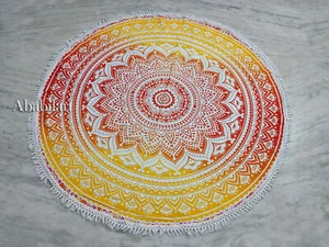 Hippie Mandala Round Tapestry Beach Roundie Picnic Sheet Boho Yoga Mat Bohemian - Picture 1 of 5