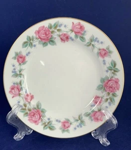 Platos de pan Noritake China Mérida vintage 6" rosas rosadas bordes dorados Japón - Imagen 1 de 3