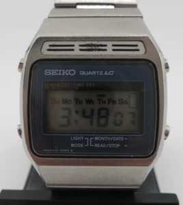 Vintage Seiko Quartz LC Stainless Steel Digital Watch - A133-5000 - New Battery - Picture 1 of 15