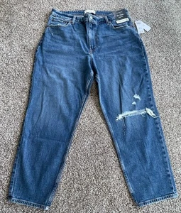 Abercrombie & Fitch Women’s The Mom High Rise Curve Love Distressed Sz 33/16 New - Picture 1 of 24