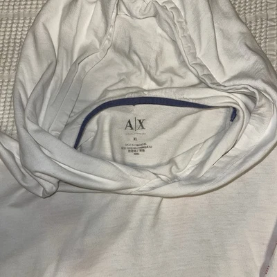 Armani Exchange A|X Men’s White Hoodie With Back Hit And Pockets Size XL - Image 1 of 4