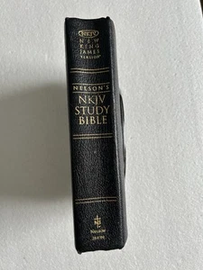 Nelson's NKJV Study Bible (Black, Bonded Leather, Nelson 2845N) 1997 Accept - Imagen 1 de 8