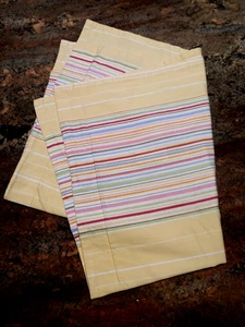 1 Pottery Barn Standard Yellow & Multi-color Stripe Cotton Pillow Sham 25x19" - Picture 1 of 8