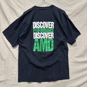 Vintage AMD Shirt Mens XL Black Athlon XP Processor Y2K Single Stitch Promo - Picture 1 of 9