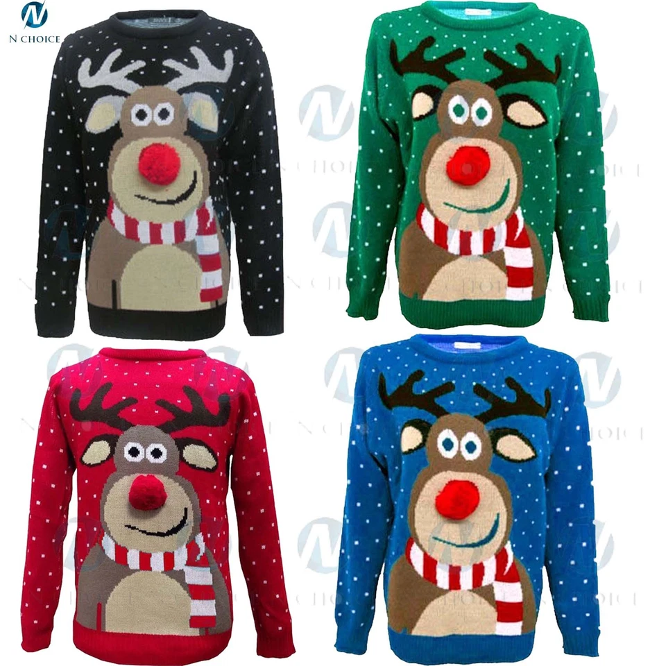 Suéter Unisex Navidad 3D Pom Pom Jumper Navidad Niños Navidad Retro Novedad De Colección Lote Foto 1 de 1