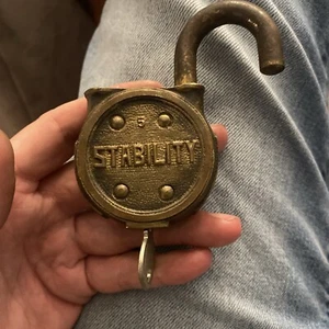 Antik Vintage STABILITÄT altes Vorhängeschloss - Bild 1 von 4