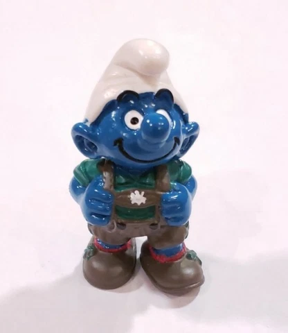 Smurfs 20461 Lederhosen Smurf Shorts Rare Vintage Figure PVC Toy Figurine 90s Cover