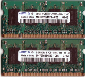 Samsung 1gb (2x512MB) SET PC2-5300 DDR2 RAM M470T6554EZ3-CE6 - Picture 1 of 1