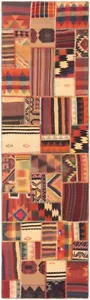 Kelim Patchwork 210x86 cm Handgewebter Perserteppich-Läufer,Orient,Nomadic,kilim - Bild 1 von 13
