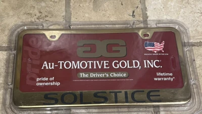 Marco de matrícula PONTIAC SOLSTICE acero inoxidable dorado - Au-tomotive dorado Foto 1 de 3