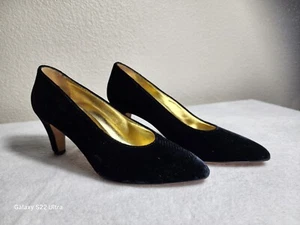 Pancaldi Damenschuhe aus Italien Samt zum Anziehen schwarz Größe 6,5 - Bild 1 von 10
